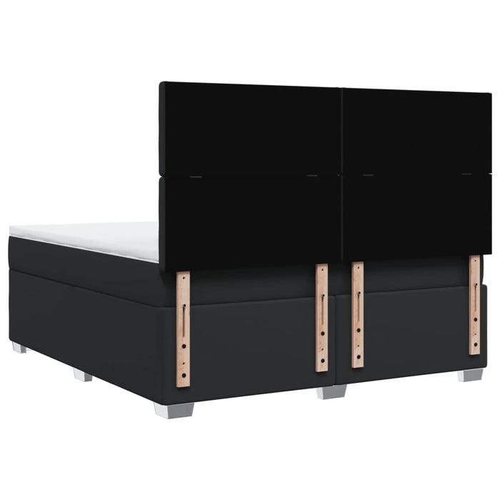Pat box spring cu saltea, negru, 180x200 cm, piele ecologică - WALTI WALTI