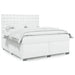 Pat box spring cu saltea, alb, 180x200 cm, piele ecologică - WALTI WALTI