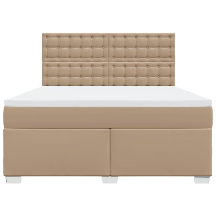 Pat box spring cu saltea, cappuccino, 180x200cm piele ecologică - WALTI WALTI