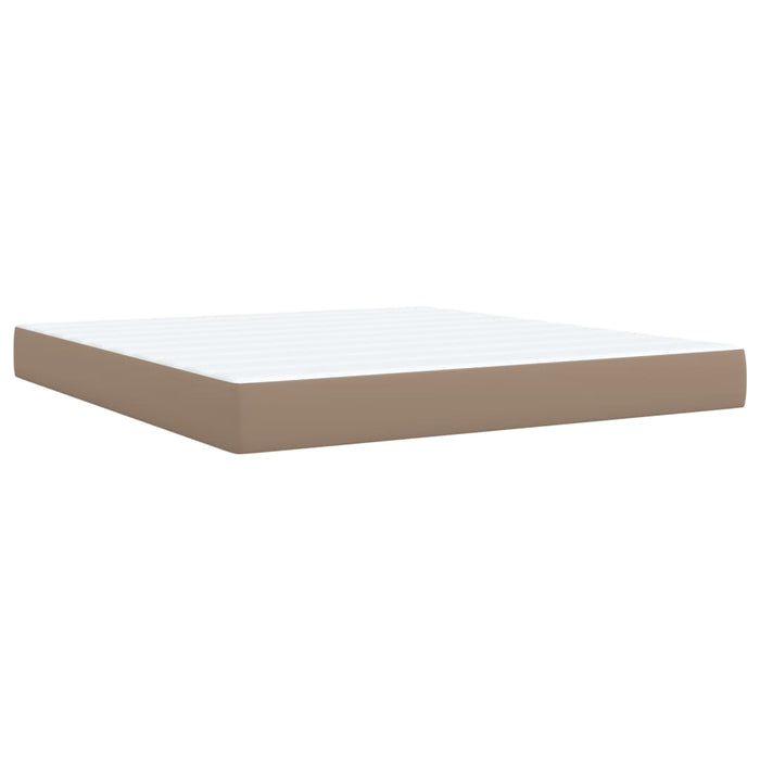 Pat box spring cu saltea, cappuccino, 180x200cm piele ecologică - WALTI WALTI