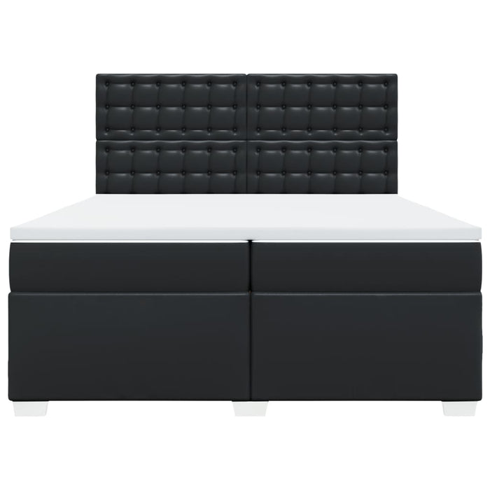 Pat box spring cu saltea, negru, 200x200 cm, piele ecologică - WALTI WALTI