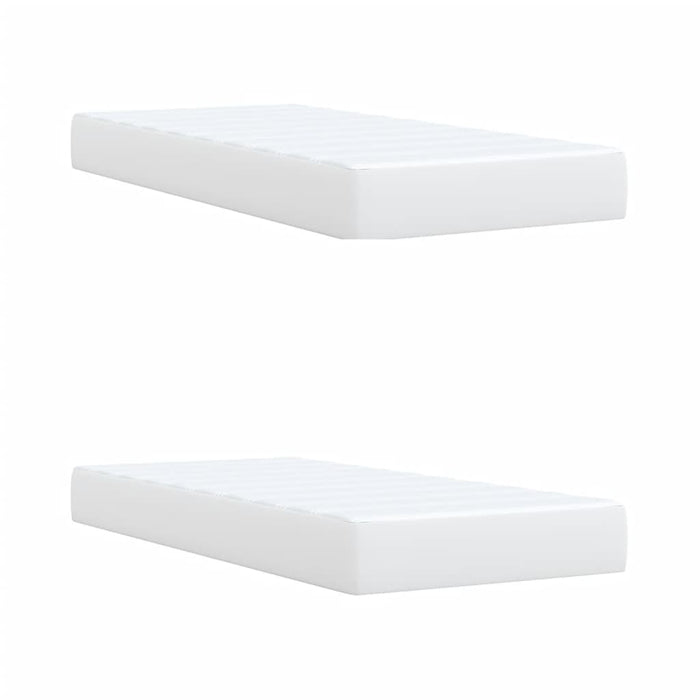 Pat box spring cu saltea, alb, 200x200 cm, piele ecologică - WALTI WALTI