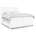Pat box spring cu saltea, alb, 200x200 cm, piele ecologică - WALTI WALTI