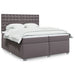 Pat continental cu saltea, gri, 200x200 cm, piele ecologică - WALTI WALTI