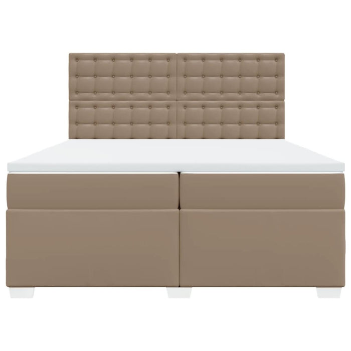 Pat continental cu saltea, cappuccino, 200x200 cm, piele eco WALTI