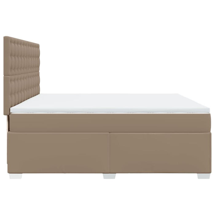 Pat continental cu saltea, cappuccino, 200x200 cm, piele eco WALTI
