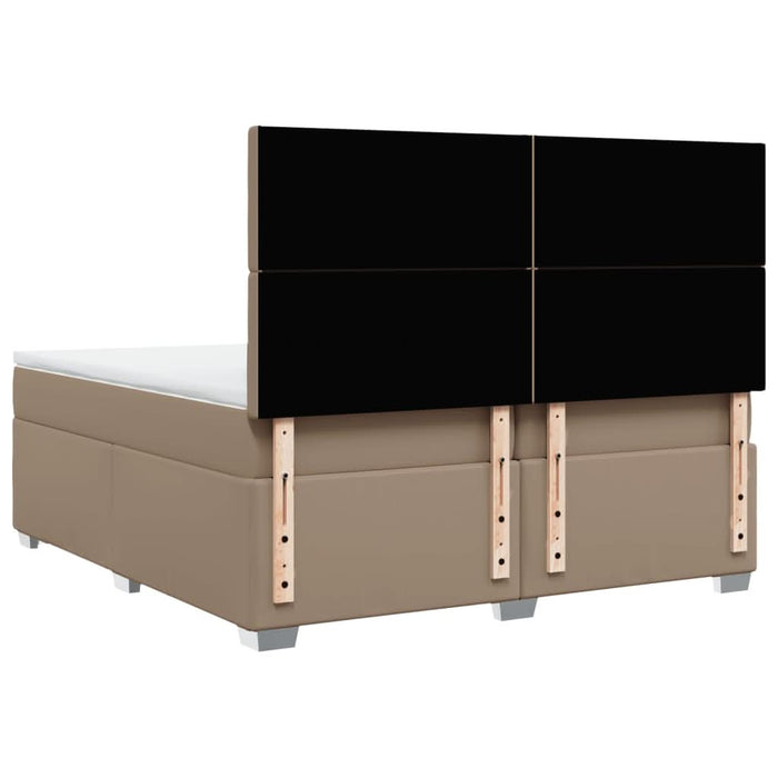 Pat continental cu saltea, cappuccino, 200x200 cm, piele eco WALTI