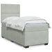 Pat continental cu saltea, gri deschis, 80x200 cm, catifea - WALTI WALTI