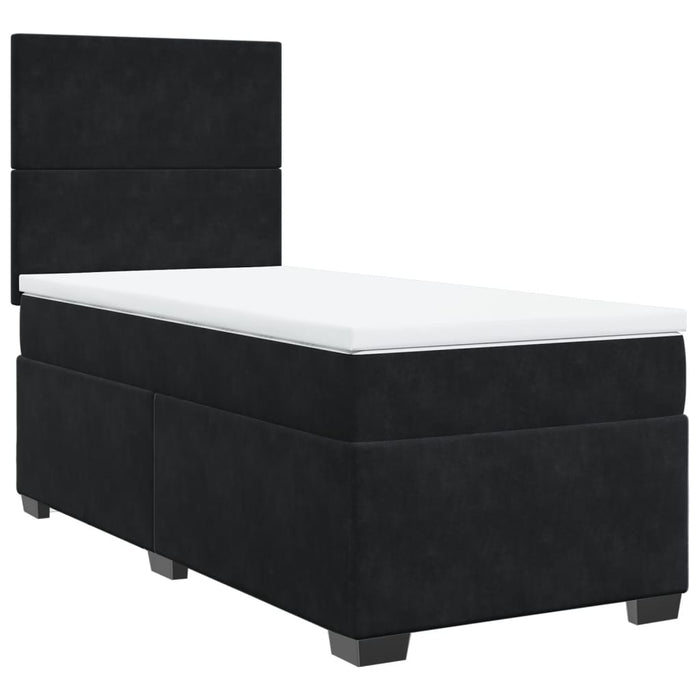 Pat box spring cu saltea, negru, 80x200 cm, catifea - WALTI WALTI