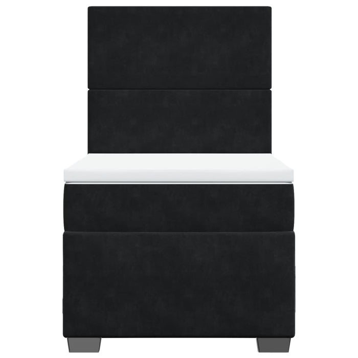 Pat box spring cu saltea, negru, 80x200 cm, catifea - WALTI WALTI