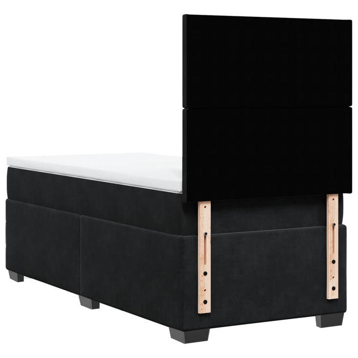 Pat box spring cu saltea, negru, 80x200 cm, catifea - WALTI WALTI