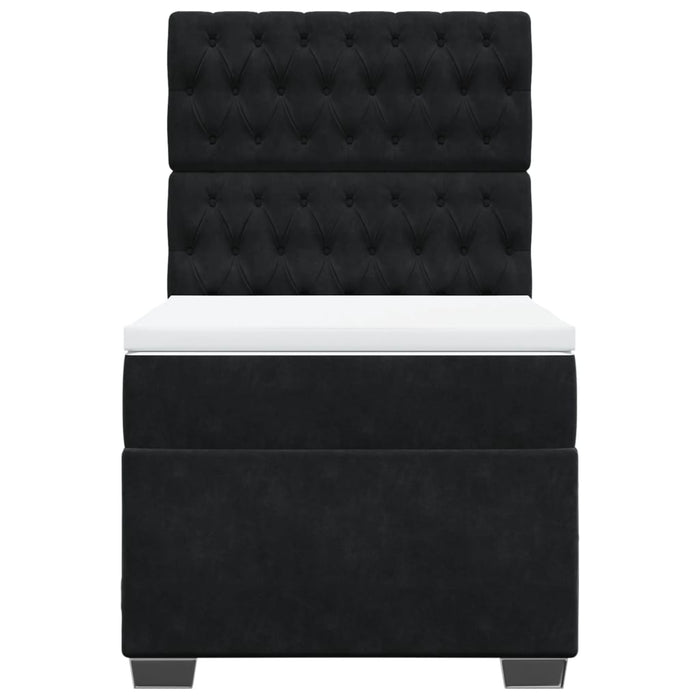 Pat box spring cu saltea, negru, 80x200 cm, catifea - WALTI WALTI