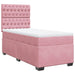 Pat box spring cu saltea, roz, 80x200 cm, catifea - WALTI WALTI