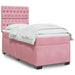 Pat box spring cu saltea, roz, 80x200 cm, catifea - WALTI WALTI