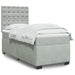 Pat continental cu saltea, gri deschis, 80x200 cm, catifea - WALTI WALTI
