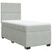 Pat box spring cu saltea, gri deschis, 90x190 cm, catifea - WALTI WALTI