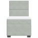 Pat box spring cu saltea, gri deschis, 90x190 cm, catifea - WALTI WALTI