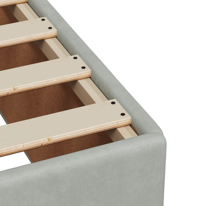 Pat box spring cu saltea, gri deschis, 90x190 cm, catifea - WALTI WALTI