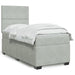 Pat box spring cu saltea, gri deschis, 90x190 cm, catifea - WALTI WALTI