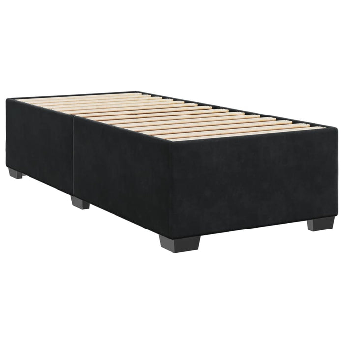 Pat box spring cu saltea, negru, 90x190 cm, catifea - WALTI WALTI