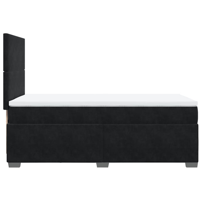Pat box spring cu saltea, negru, 90x190 cm, catifea - WALTI WALTI