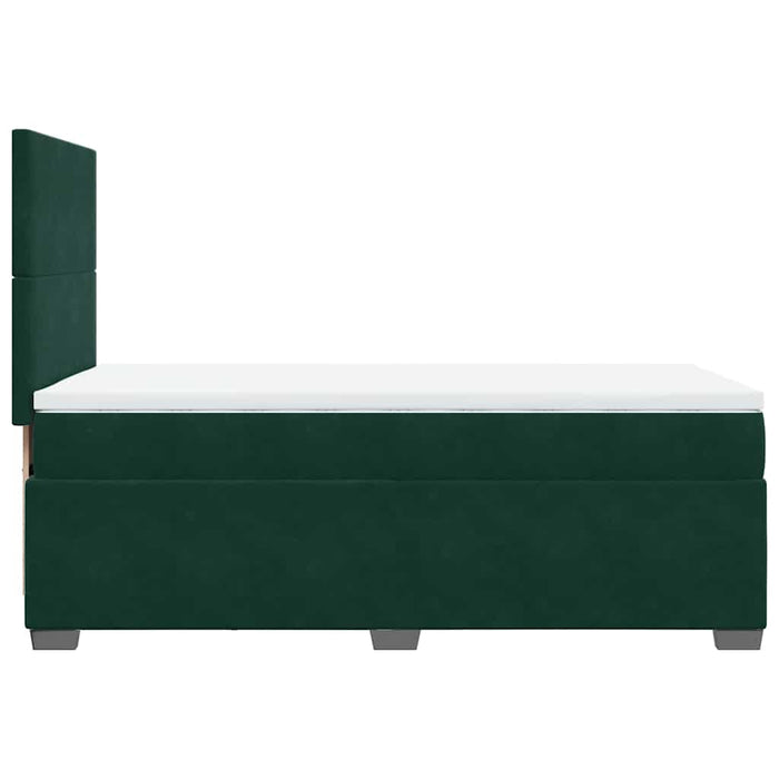Pat box spring cu saltea, verde închis, 90x190 cm, catifea - WALTI WALTI