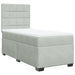 Pat box spring cu saltea, gri deschis, 90x190 cm, catifea - WALTI WALTI