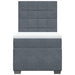 Pat box spring cu saltea, gri închis, 90x190 cm, catifea - WALTI WALTI