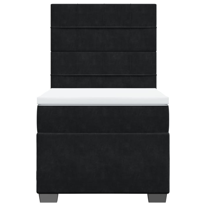 Pat box spring cu saltea, negru, 90x190 cm, catifea - WALTI WALTI