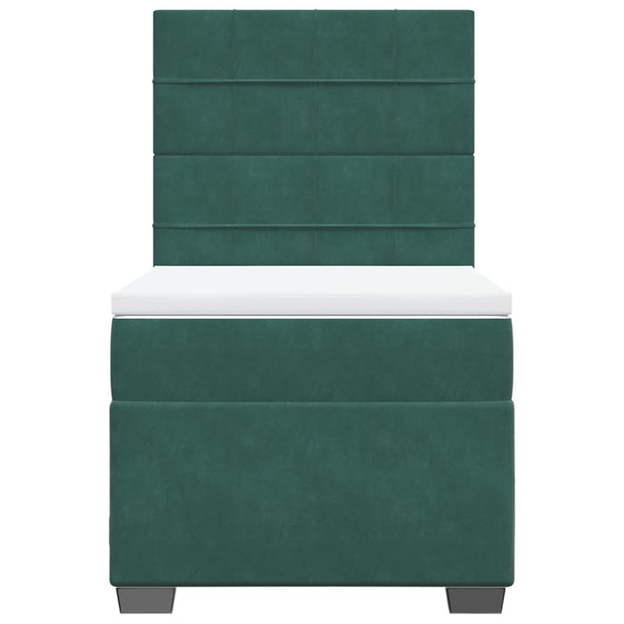 Pat box spring cu saltea, verde închis, 90x190 cm, catifea - WALTI WALTI