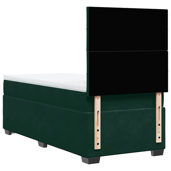 Pat box spring cu saltea, verde închis, 90x190 cm, catifea - WALTI WALTI