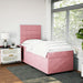 Pat box spring cu saltea, roz, 90x190 cm, catifea - WALTI WALTI