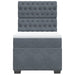 Pat box spring cu saltea, gri închis, 90x190 cm, catifea - WALTI WALTI