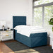 Pat box spring cu saltea, albastru, 90x190 cm, catifea - WALTI WALTI