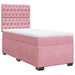 Pat box spring cu saltea, roz, 90x190 cm, catifea - WALTI WALTI