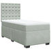 Pat box spring cu saltea, gri deschis, 90x190 cm, catifea - WALTI WALTI