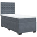 Pat box spring cu saltea, gri închis, 90x190 cm, catifea - WALTI WALTI