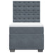 Pat box spring cu saltea, gri închis, 90x190 cm, catifea - WALTI WALTI