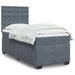 Pat box spring cu saltea, gri închis, 90x190 cm, catifea - WALTI WALTI