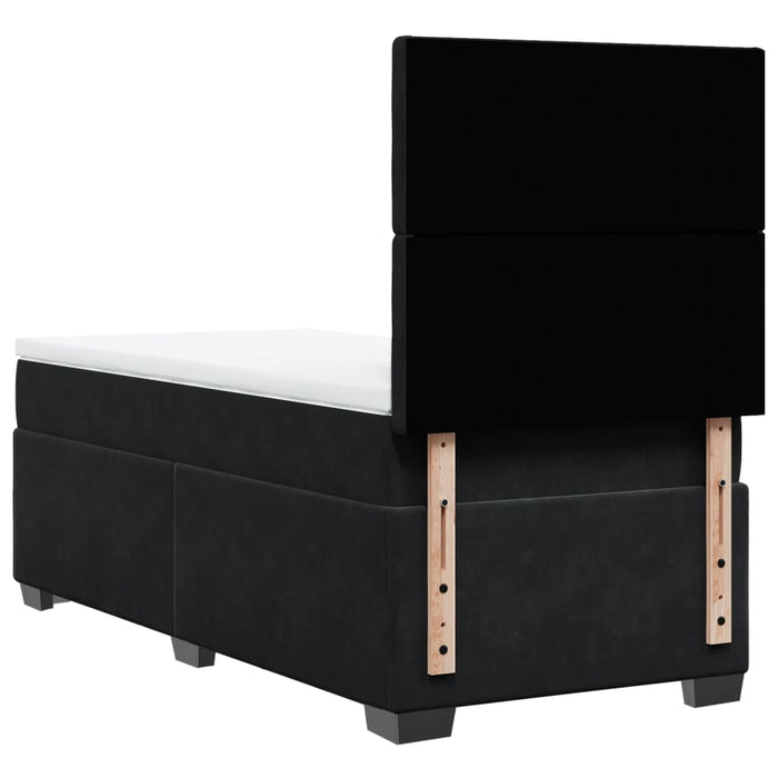 Pat box spring cu saltea, negru, 90x190 cm, catifea - WALTI WALTI
