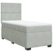 Pat box spring cu saltea, gri deschis, 90x200 cm, catifea - WALTI WALTI