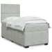 Pat box spring cu saltea, gri deschis, 90x200 cm, catifea - WALTI WALTI
