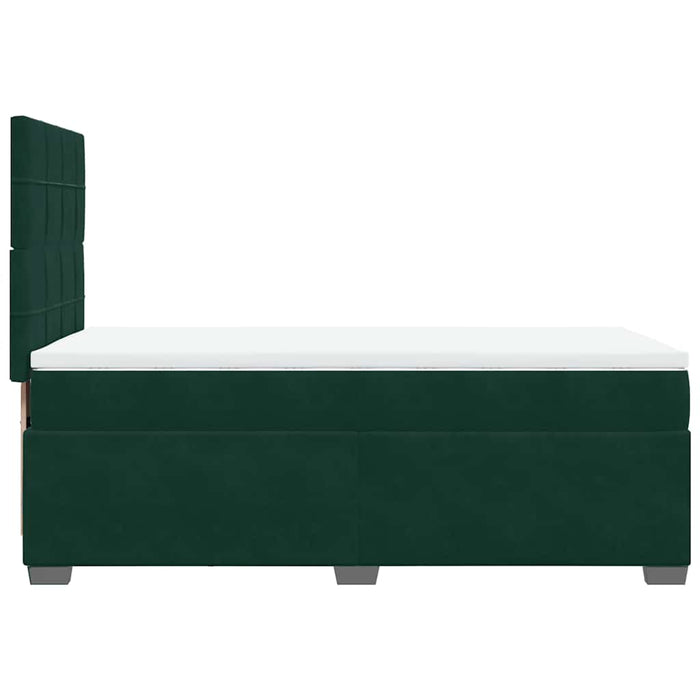 Pat box spring cu saltea, verde închis, 90x200 cm, catifea - WALTI WALTI