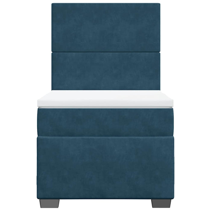 Pat box spring cu saltea, albastru, 90x200 cm, catifea - WALTI WALTI