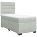 Pat box spring cu saltea, gri deschis, 90x200 cm, catifea - WALTI WALTI