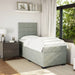 Pat box spring cu saltea, gri deschis, 90x200 cm, catifea - WALTI WALTI