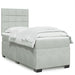 Pat box spring cu saltea, gri deschis, 90x200 cm, catifea - WALTI WALTI
