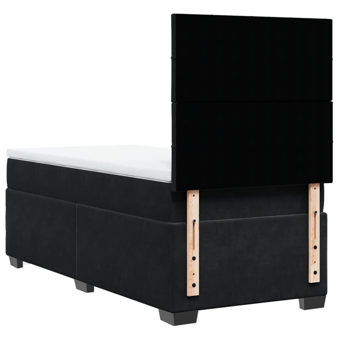 Pat box spring cu saltea, negru, 90x200 cm, catifea - WALTI WALTI