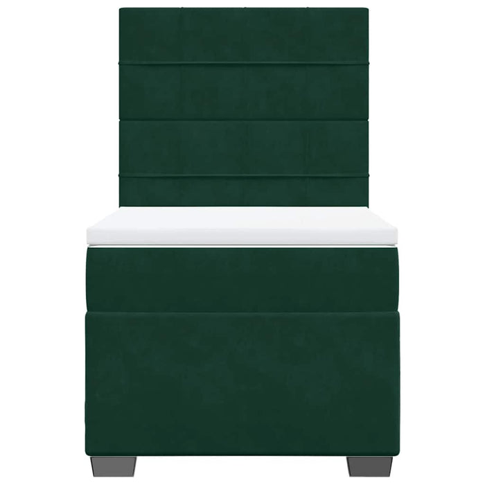 Pat box spring cu saltea, verde închis, 90x200 cm, catifea - WALTI WALTI