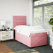 Pat box spring cu saltea, roz, 90x200 cm, catifea - WALTI WALTI